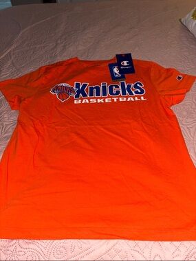 Champion Knicks Basketball Orange Graphic Tee